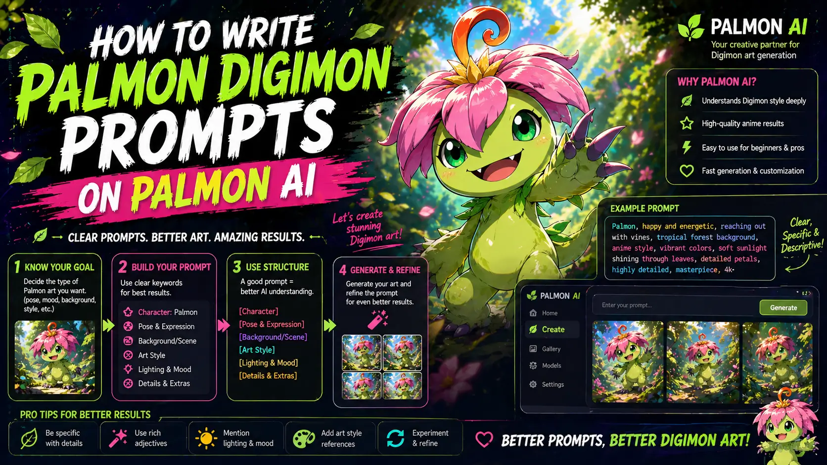 How to Write Palmon Digimon Prompts on Palmon AI